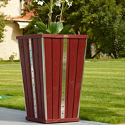 Design Flared Wooden Planter - Bordeaux